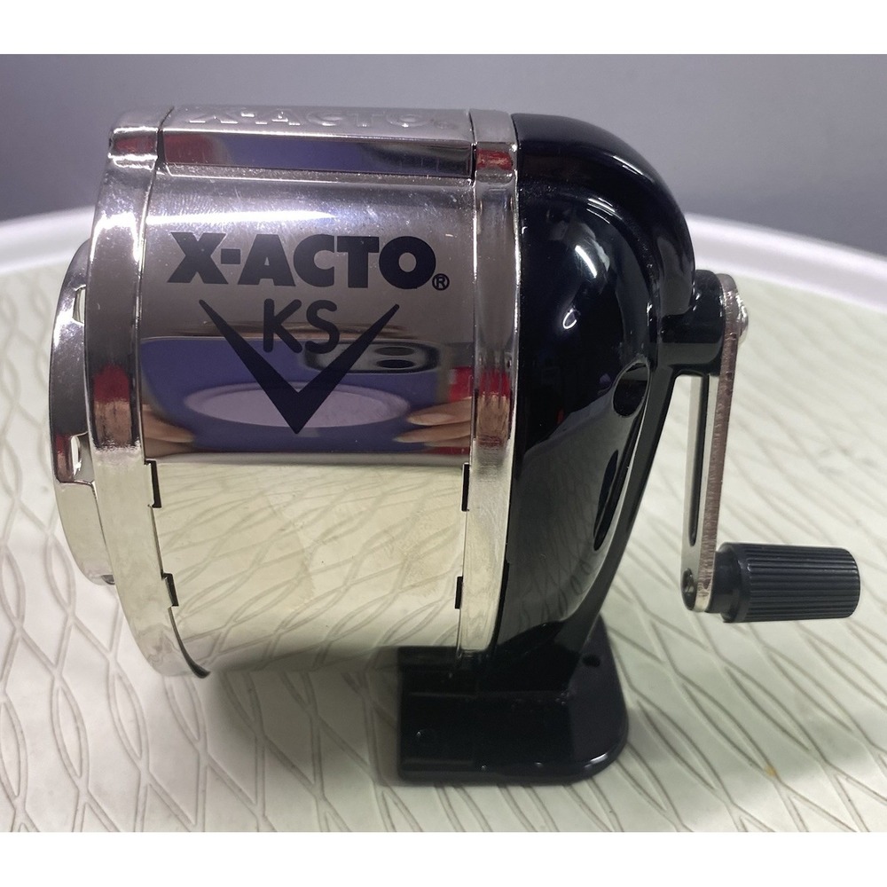 X-ACTO KS Elmer's Manual Pencil Sharpener Silver 4.5x5x2.5" EUC